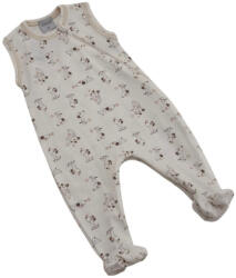 Wikids ujjatlan cipzáros pamut rugi - Fehér Bézs Kutyás 62-es