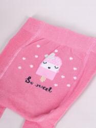 Yo Club! Pamut Harisnyanadrág csúszásgátló talppal - Rózsaszín Jégkrémes 92/98