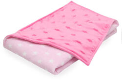 Scamp Minky kétoldalú takaró, bélelt 75x100cm díszdobozos- Pink/Rosa Stars