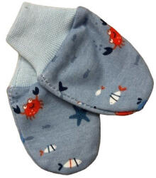 Wikids Karmolás Elleni Pamut Kesztyű - Kék Halacskás