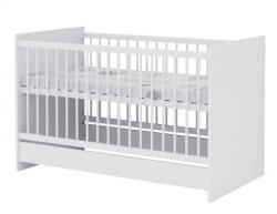 Babastar Basic átalakítható kiságy 70x140cm - Bordázott fehér (ágyneműtartó nélkül)