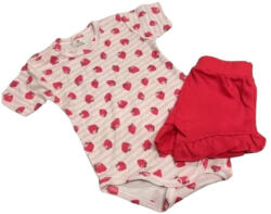 Dalma 2 részes nyári szett - Fehér/Rózsaszín Epres 68