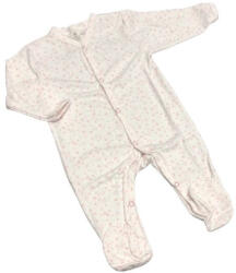 Bomer Dalma Pamut Ujjas Rugdalózó - Fehér/Lazac Szíves 56