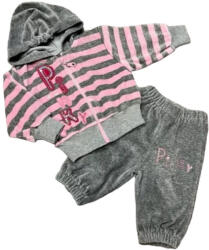 Malagosia Malgosia Plüss 2 részes 68 - Szürke/Rózsaszín Csíkos