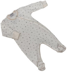 Wikids Hosszú ujjú cipzáros pamut rugi - Fehér/Krém Csillagos 56