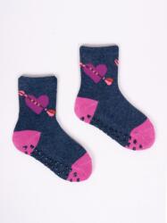 Yoclub Yo Club ABS Csúszásgátlós Zokni 20/22 - Kék Szíves