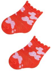 Yoclub Yo Bébi Zokni Mintás zokni 3-6 - Narancs/Rózsaszín pillangós 1 db-os