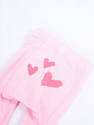 Yo Club! Pamut Harisnyanadrág csúszásgátló talppal - Rózsaszín Szíves 104/110