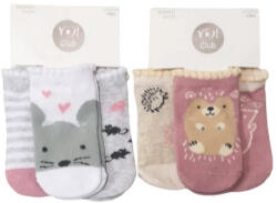 Yoclub Yo Bébi Zokni Mintás 3db-os - Rózsaszín Egérkés 6-9 hó