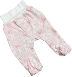Bomer Pamut bébi nadrág - Fehér/Rózsaszín Nyuszis 74