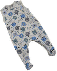 Wikids ujjatlan cipzáros pamut rugi - Fehér Kék Maci 56-os