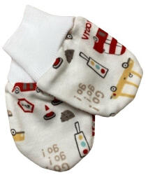 Wikids Karmolás Elleni Pamut Kesztyű - Krém Autós