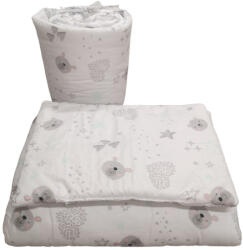 Babastar BS 3 részes bébi ágynemű szett - Szürke/Rózsaszín Maci fejes