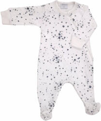 Wikids Hosszú ujjú cipzáros pamut rugi - Fehér/Fekete Apró Virágos - 62