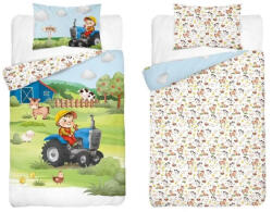 Maya Moo Gyerek Bambusz ágyneműhuzat 90x120cm - Farm KékTraktorral