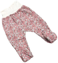Bomer Pamut bébi nadrág - Púder Rózsaszín/Fehér Virágos 74