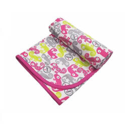 Vaganza Pamut Mintás Takaró 70x90 cm - Rózsaszín/Zöld Kaméleon