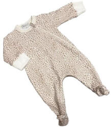 Wikids Hosszú ujjú cipzáros pamut rugi - Fehér/Zsiráf Pöttyös - 50