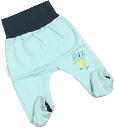 EEVI Pamut bébi nadrág - Aqua Kék Madárkás 56