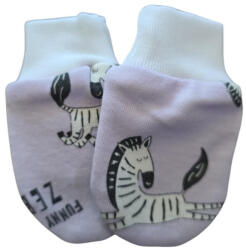 Vaganza Pamut Karmolás Elleni Kesztyű - Lila Zebra