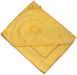 Vaganza hímzett fürdőlepedő fürdető kesztyűvel 80x80 cm - Sárga/Sárga Macis