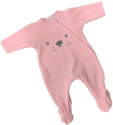 Wikids Plüss Hosszú Ujjú Rugdalózó - Rózsaszín Maci hímzéssel 68-as