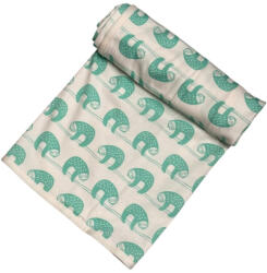 Vaganza Pamut Mintás Takaró 70x90 cm - Fehér/Menta Kaméleonos