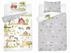 Maya Moo Gyerek pamut ágyneműhuzat 90x120cm - Farm Szürke