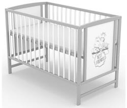 Bobas Bajka emelhető magasságú fenyő kiságy 60x120cm - Best Friend's Szürke/Fehér