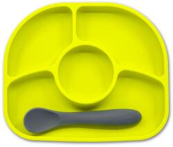 Bblüv Yümi Szilikon tányér kanállal - Lime