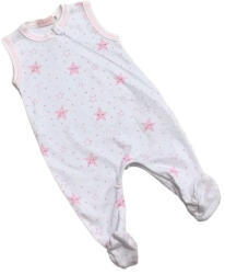 Wikids ujjatlan pamut rugi - Fehér/Rózsaszín Csillagos 56-os