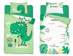 Maya Moo Gyerek Bambusz ágyneműhuzat 100x135cm - Dinó Zöld