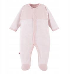 Eevi Pamut Ujjas Rugdalózó - Púder Rózsaszín Csíkos 74