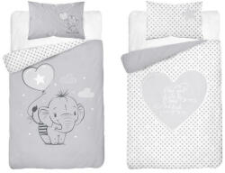 Maya Moo Gyerek pamut ágyneműhuzat 90x120cm - Elefánt Szürke