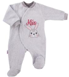 EEVI Plüss hosszú ujjú rugdalozó - Szürke / Kiss Nyuszi 74