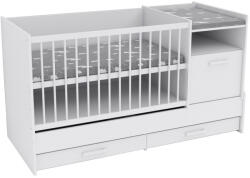 Babastar BS Basic kombiágy - Bordázott Fehér (ágyneműtartóval)