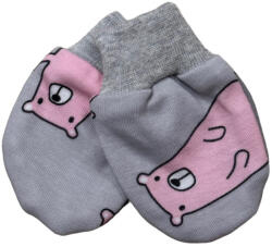 Wikids Karmolás Elleni Pamut Kesztyű - Rózsaszín/Szürke Macis