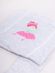 Yo Club! Pamut Harisnyanadrág - Szürke/Rózsaszín Táncoló Lány 92/98