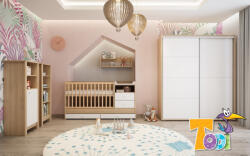 Todi Classic Babaszoba III. - Sonoma Tölgy/Bordázott Fehér