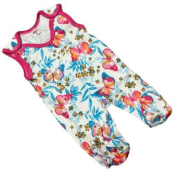 Bomer Pamut Ujjatlan Rugdalózó - Fehér/Rózsaszín Pillangós 68