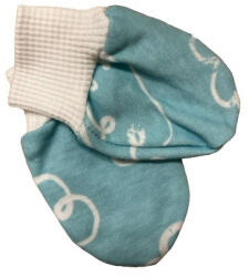 Wikids Karmolás Elleni Pamut Kesztyű - Kék Fehér Felhős