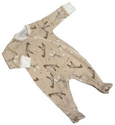 Wikids Hosszú ujjú cipzáros pamut rugi - Bézs Zsiráfos - 68