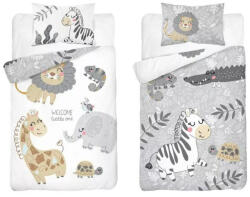 Maya Moo Gyerek Bambusz ágyneműhuzat 90x120cm - Állatkert szürke