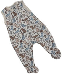 Wikids ujjatlan cipzáros pamut rugi - Fehér Kék Barna Dinó 56-os