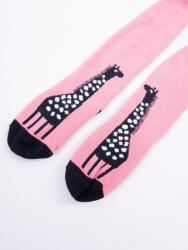 Yo Club! Pamut Harisnyanadrág csúszásgátló talppal - Púder Rózsaszín Zsiráfos 92/98