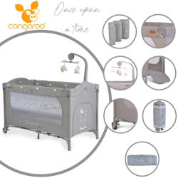Cangaroo Once Upon2 emelhető betétes utazóágy, forgó-zenélővel - Szürke