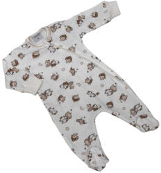 Wikids Hosszú ujjú cipzáros pamut rugi - Fehér/Bézs Bárányos Macis 62