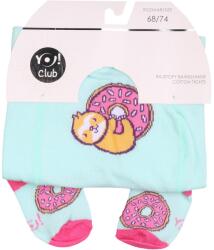 Yo Club! Pamut Harisnyanadrág - Menta Zöld/Rózsaszín Fánkos 68/74