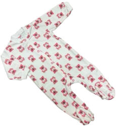 Bomer Pamut Ujjas Rugdalózó - Fehér/Rózsaszín Macis 68