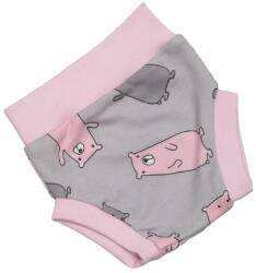 Wikids pamut pelus nadrág - Szürke/Rózsaszín Macis - 56
